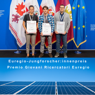 Verleihung Euregio-JungforscherInnenpreis am 21. August 2022 in Alpbach: (v. l.) Chiara Valzolgher (3. Platz), Alan Ianeselli (1. Platz), Francesco Asnicar (2. Platz) (Foto: PAT/Daniele Paternoster)