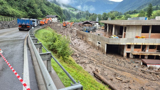 Die größten Schäden hat der Murgang im Heimatscheintalbach angerichtet. (Foto: LPA/Landesamt für Wildbach- und Lawinenverbauung West in der Agentur für Bevölkerungsschutz)