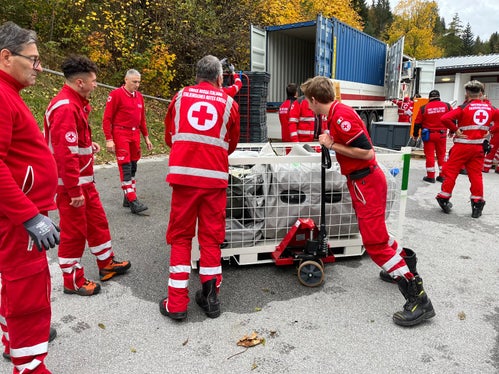 Auch Freiwillige des Landeskomitees des Italienischen Roten Kreuzes beteiligten sich an der Übung. (Foto: LPA/Freiwillige des Italienischen Roten Kreuzes - Landeskomitee)