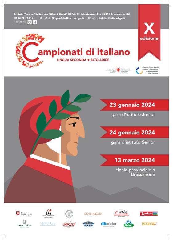 Più di 1400 alunni di 28 scuole secondarie partecipano alla decima edizione delle Olimpiadi di italiano seconda lingua. Si parte domani, martedì 23 gennaio 2024, a Bressanone (Foto: ASP/Direzione Istruzione e Formazione tedesca)