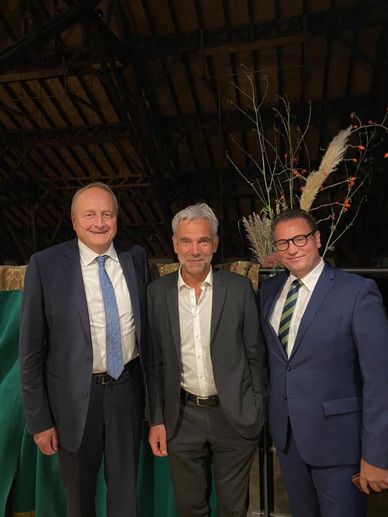 Agricoltura e sostenibilità verso il Green Deal. Nella foto (da sx) Joachim Rukwied, presidente dell'organizzazione agricola tedesca Dbv, l'assessore Arnold Schuler e Peter Hauk, ministro dell'Agricoltura del Baden-Württemberg 
(Foto: ASP/Assessorato all'Agricoltura)