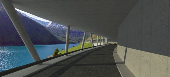 Lunedì 14 settembre 2026 i lavori di costruzione della galleria paravalanghe (di cui l'immagine mostra un rendering), sulla strada provinciale SP 3, nei pressi di Vernago, nel comune di Senales, lunga circa 325 metri, saranno affidati all'associazione di imprese costruttrici. (Fonte: USP/Dipartimento Infrastrutture e Mobilità)