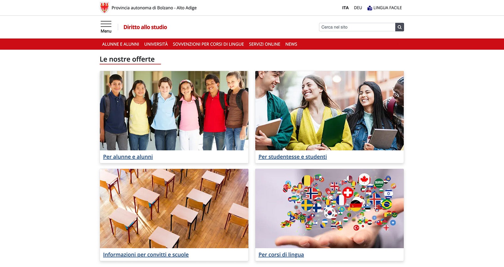 Il rinnovato sito web del diritto allo studio offre informazioni su sovvenzioni per soggiorni linguistici, borse di studio e servizi in Civis (Foto: USP)