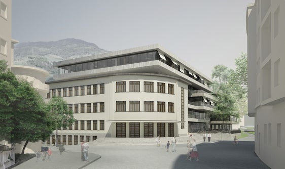 Il 2 ottobre la Giunta provinciale ha approvato il progetto "Centro per le biblioteche, l’autonomia e la tutela delle minoranze" e la contestuale modifica d'ufficio del Piano urbanistico del Comune di Bolzano. (Rendering: USP/Dipartimento Opere pubbliche)