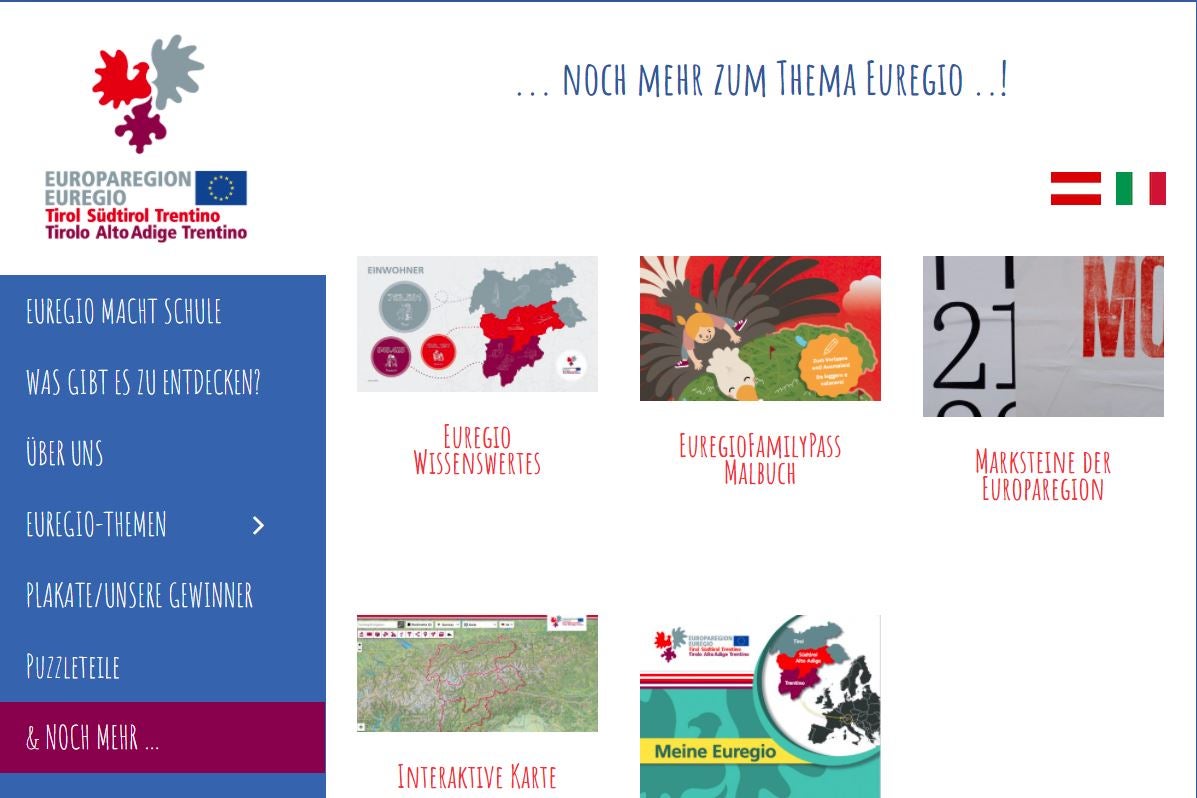 La homepage del progetto Euregio fa scuola. Le iscrizioni al concorso transfrontaliero sono aperte fino al 14 aprile 2023. In palio ci sono premi in denaro per un totale di 5000 euro