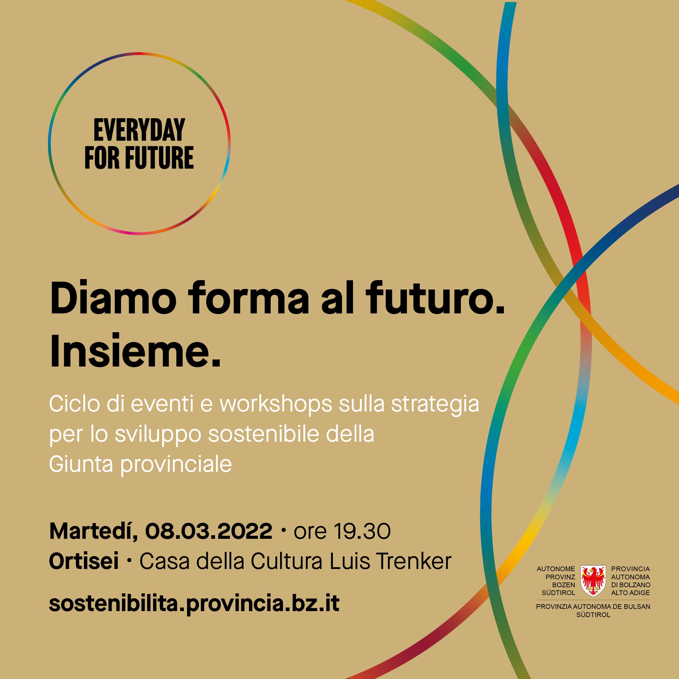 Il programma della prima serata informativa sulla sostenibilità che si svolgerà l'8 marzo ad Ortisei (Foto: ASP) 