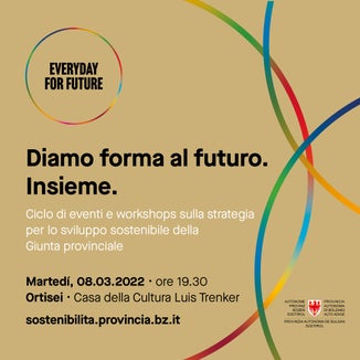 Il programma della prima serata informativa sulla sostenibilità che si svolgerà l'8 marzo ad Ortisei (Foto: ASP) 