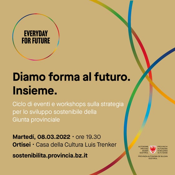 Il programma della prima serata informativa sulla sostenibilità che si svolgerà l'8 marzo ad Ortisei (Foto: ASP) 