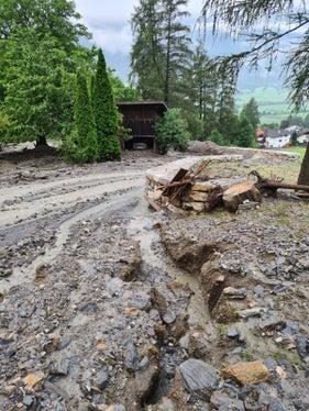 Le piogge hanno provocato danni ad abitazioni nella zona di Campo di Trens. (Foto: ASP/Ufficio sistemazione bacini montani nord/Jan Kobald)