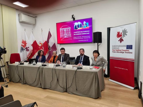 La presentazione del progetto “Sviluppo territoriale: Dimensione donna”, ieri (7 marzo) a Casa Moggioli, a Trento (Foto: Euregio/Ufficio stampa Provincia autonoma di Trento)