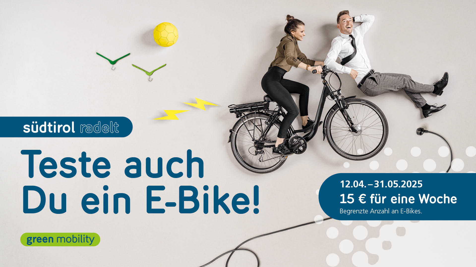 Ab 12. April können im Rahmen der Aktion Südtirol radelt eine Woche lang E-Bikes zur Probe gefahren werden. Die Anmeldungen dafür laufen ab Freitag, 4. April. (Foto: LPA/Sta)