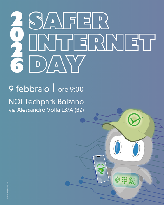 "MiniNOI meets the AI" heißt das Projekt, an dem 200 Mittelschülerinnen und Mittelschüler teilnehmen und sich mit digitaler Bildung und Online-Sicherheit beschäftigen. Die Abschlussveranstaltung ist für Montag, 9. Februar, im NOI-Techpark geplant. (Foto: Direktion Italienische Bildung)