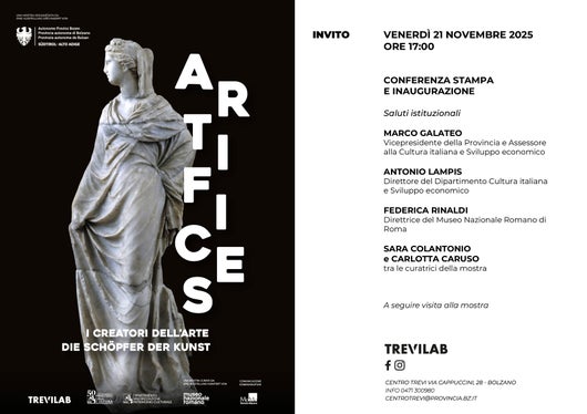 L'invito ufficiale alla mostra dedicata ai Romani. (Locandina: Centro Trevi)