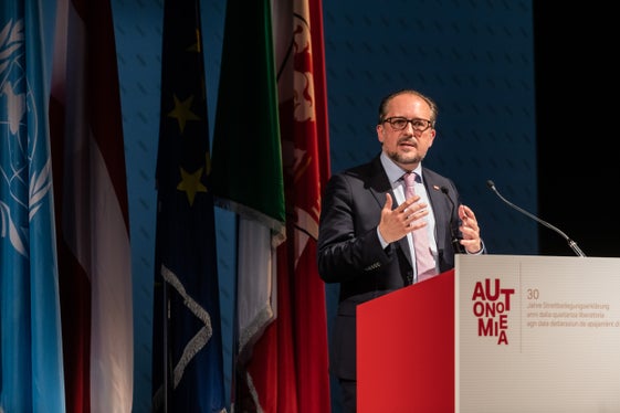 Il Ministro degli Esteri austriaco Alexander Schallenberg. (Foto: ASP/Ivo Corrà)