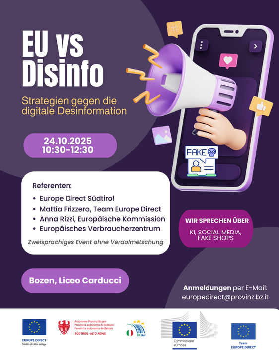 Der Flyer zur Initiative von Europe Direct. (Quelle: LPA/Europe Direct)