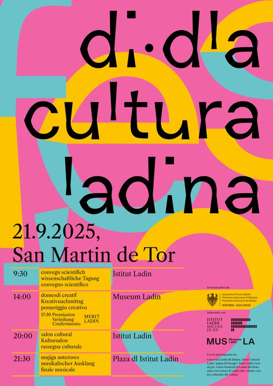 In occasione del “Di dla Cultura Ladina”, domenica 21 settembre, verrà assegnato per la prima volta il “Merit Ladin” e verrà premiata e consegnata l'opera d'arte selezionata nell'ambito del concorso “Ert X Merit Ladin”. (Foto: USP)