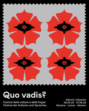 Am Freitag, 8. Mai, startet die fünfte Ausgabe von Quo vadis? Festival der Kulturen und Sprachen, einer Initiative, die Sprachen und Kulturen aus verschiedenen Ländern nach Südtirol bringt. (Flyer: Landesamt für Zweisprachigkeit und Fremdsprachen in der Landesabteilung Italienische Kultur)