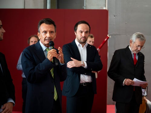 Il sovrintendente scolastico Vincenzo Gullotta nel corso della cerimonia d'inaugurazione della fiera. Il futuro si costruisce scegliendo con passione: solo così si affrontano le sfide e si cresce per tutta la vita. (Foto: USP/Fabio Brucculeri) 