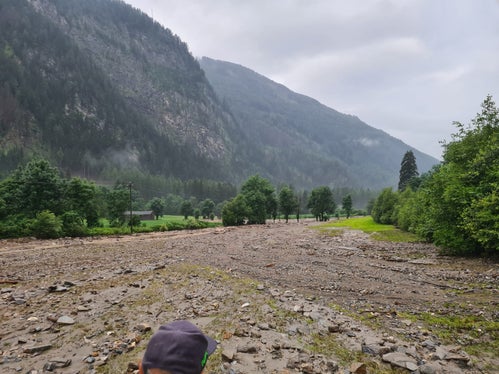 Blick auf die Unwetterschäden am Tulferbach/Schaggbach in Wiesen/Pfitsch (Foto: LPA/Landesamt für Wildbach- und Lawinenverbauung Nord in der Agentur für Bevölkerungsschutz)