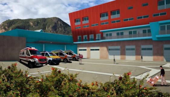 Um mehr Platz für Ausbildung, Einsätze und spezialisierte Tätigkeiten zu schaffen, soll das bestehende Gebäude der Rettungsdienstzentrale am Krankenhaus Bozen mit einer Investition von rund 12 Millionen Euro erweitert werden. (Renderding: LPA/Ressort für Hochbau und technischer Dienst) 