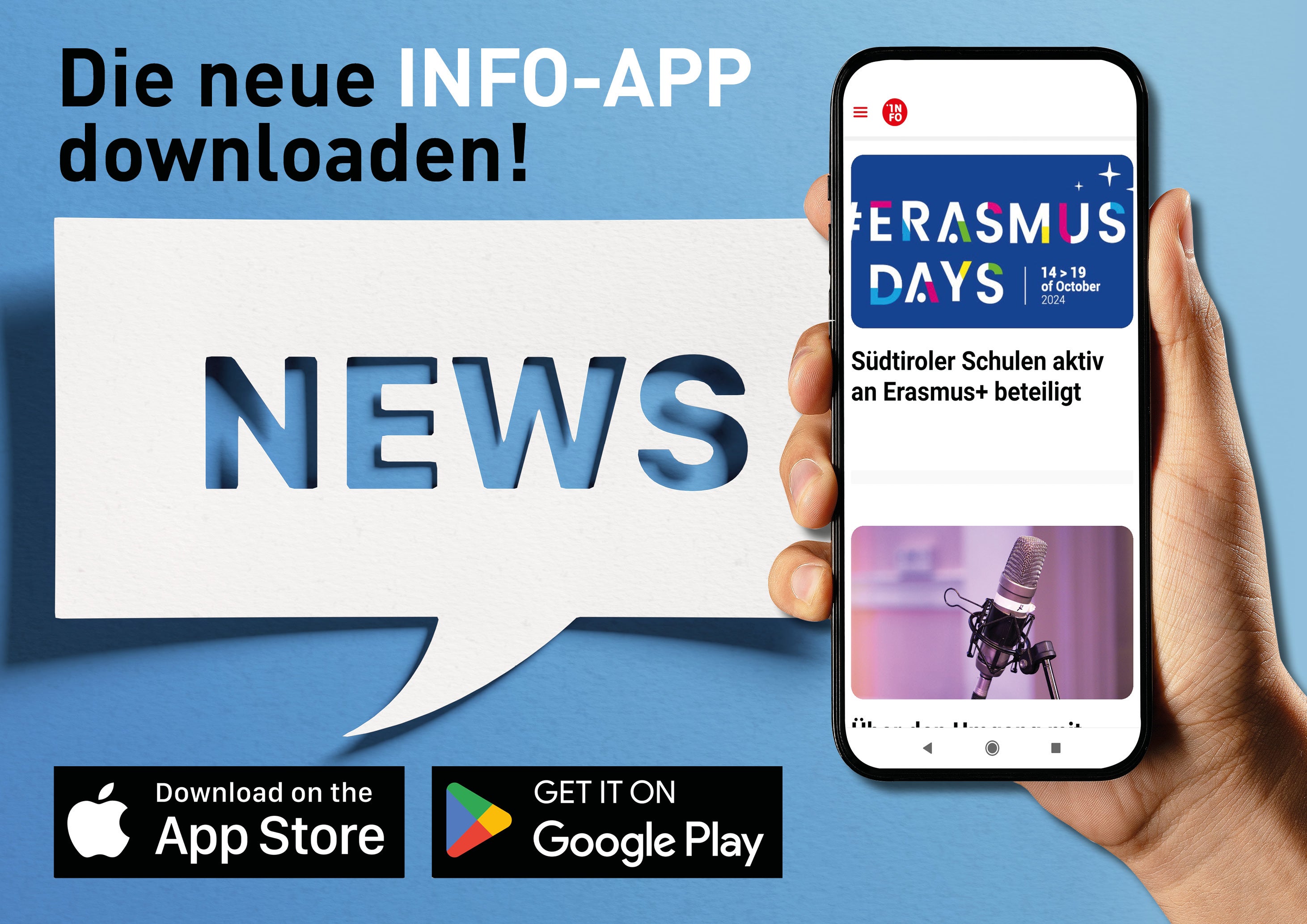Für die Plattform INFO digital gibt es seit Kurzem eine App für alle Android- und iOS-Geräte, die über den Google Playstore oder App Store erhältlich ist. (Foto: LPA)