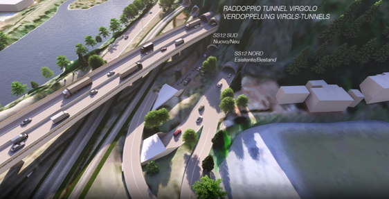 L'obiettivo della progettazione è ottimizzare il flusso del traffico nell'area urbana del Virgolo e migliorare il collegamento con la città. (Rendering: Ripartizione Infrastrutture)