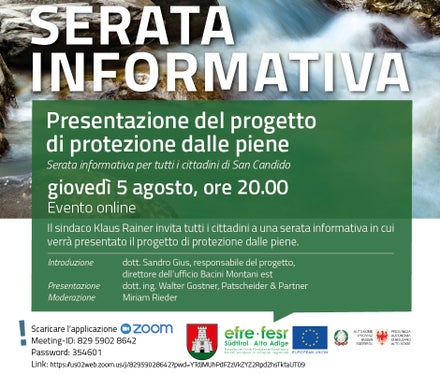 Presentazione del progetto di protezione delle piene a San Candido 