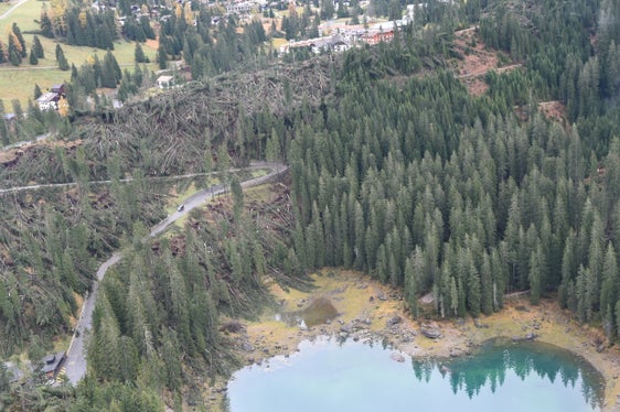 Alla fine di ottobre 2018, la tempesta Vaia ha colpito l'Alto Adige causando danni a una superficie boschiva di circa 6000 ettari. (Foto: USP/Centro funzionale provinciale dell'Agenzia per la Protezione civile)