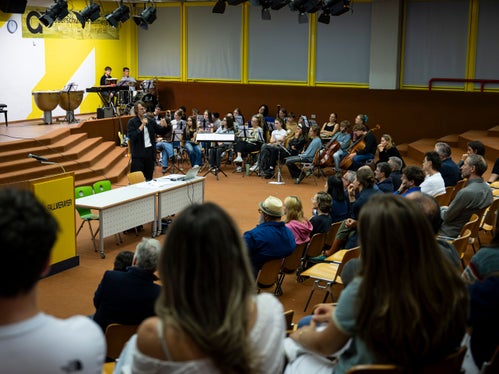 Il primo premio è stato assegnato al team degli architetti Andrea Arcese, Lorenzo De Pascale, Leonardo Botti, Loris Luigi Perillo e degli ingegneri Alessandro Svaldi e Andrea Zanetti. Tra gli obiettivi del progetto, quello di mettere in dialogo l'architettura dell'edificio con il paesaggio, ha spiegato Arcese. (Foto: USP/Fabio Brucculeri)
