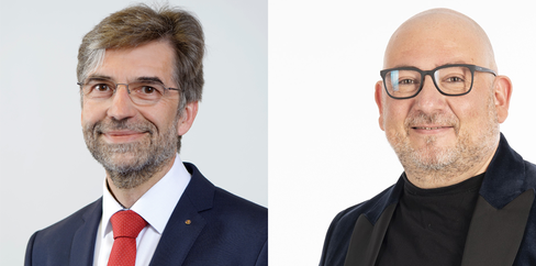 I linguisti Thomas Niehr e Vincenzo Gannuscio analizzano le peculiarità dei dibattiti pubblici su guerra e pace in Germania e in Italia. (Foto: USP/Biblioteca provinciale Teßmann)