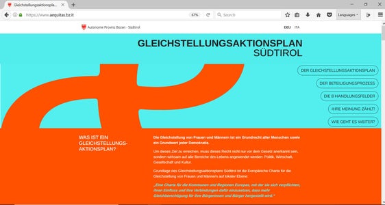 Auf der Webseite https://aequitas.bz.it sind alle Informationen zum Erarbeitungsprozess des ersten Südtiroler Gleichstellungsaktionsplanes zu finden. (Foto: LPA)