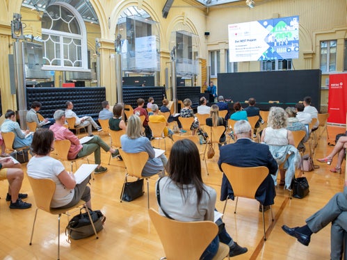 Un momento del Kick off del progetto Nest avvenuto oggi a Palazzo Widmann. (Foto: ASP/Fabio Brucculeri)