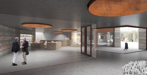 Blick in das künftige Innere des Besucherzentrums Geoparc Bletterbach: Am 29. August wird sich Landesrätin Hochgruber Kuenzer über den Stand des Projekts informieren. (Foto: LPA/Landesamt für Hochbau West)