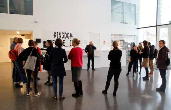 La presentazione odierna al Museion di Bolzano, che fa già parte del network "Kunst.Forscher!" (Foto: ASP/Verena Hilber)