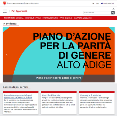  Le nuove pagine web provinciali sulle pari opportunità (Foto: ASP)