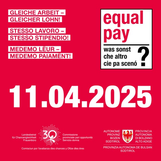 Am 4. April wird das Schwerpunktthema des diesjährigen Equal Pay Days vorgestellt. (Grafik: Frauenbüro)