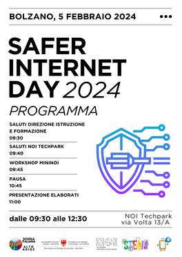L’uso consapevole del web e l’IA saranno le tematiche dell’appuntamento “Safer internet day 2024” che si terrà il 5 febbraio al NOI Techpark con dodici classi delle scuole primarie e medie (Foto: ASP/Direzione Istruzione e Formazione italiana)
