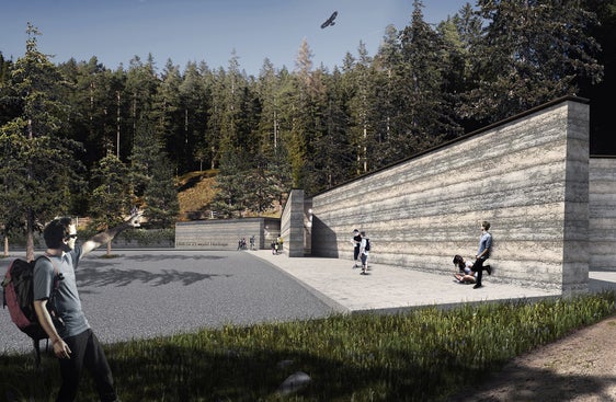 Vier Wände nehmen Struktur und Farbe der Bletterbachschlucht auf: Außen wird vor allem der Besucherempfangsbereich des Besucherzentrums Geoparc Bletterbach vergrößert. (Foto: LPA/Landesamt für Hochbau West)