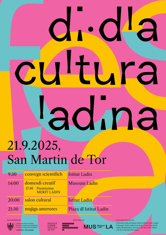 N l Di dla Cultura Ladina n dumënia, ai 21 d setëmber, vëniel cunferì per l prim iede l "Merit Ladin" y premià y sëurandat l’opra artistica che à venciù l cuncors "Ert X Merit Ladin".