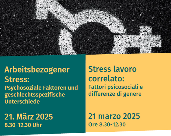 Gendermedizin und Arbeitsmedizin stehen im Fokus der Tagung "Arbeitsbezogener Stress" am 21. März. (Grafik: LPA)