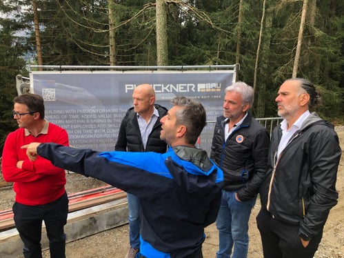 Sopralluogo dell'assessore Schuler alla stazione radio di Monte Rota (Foto: ASP/Peter Möltner)