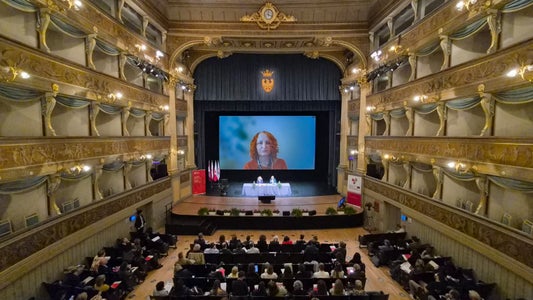 Da remoto è intervenuta l’esperta Rarita Zbranca del Culture Action Europe (Foto: Euregio/Armin Gluderer)