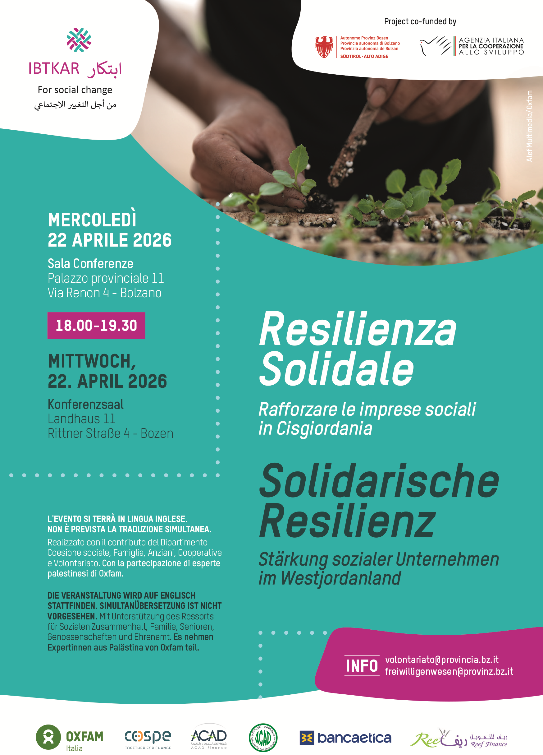 Il 22 aprile, un evento informativo organizzato dall'Ufficio Volontariato e solidarietà si concentrerà sulla resilienza solidale.