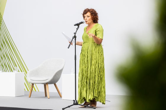Lene Morgenstern, protagonista di un coinvolgente Poetry Slam (Foto: ASP/Tiberio Sorvillo)