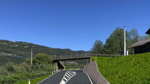 Per ridurre la situazione di pericolo e promuovere la mobilità sostenibile sono previsti due attraversamenti pedonali e ciclabili al km 7+420 e 8+350 della SS48. (Foto: ASP/Ripartizione infrastrutture) 