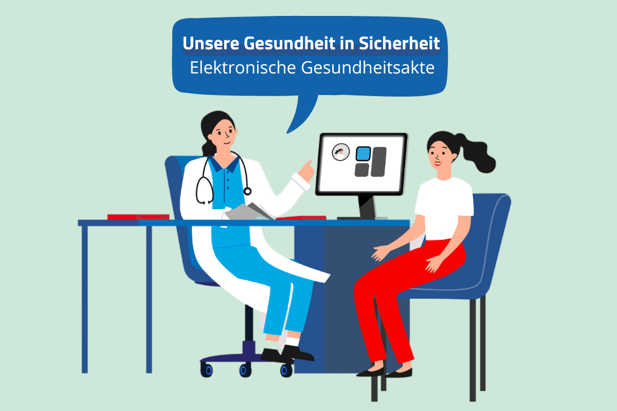 Mit einer Informationskampagne wird darauf hingewiesen, wie in der Elektronischen Gesundheitsakte das Einverständnis zur Konsultation erteilt werden kann. (Grafik: LPA)
