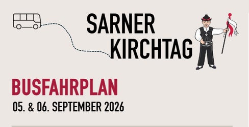 Das öffentliche Verkehrsangebot zwischen Bozen und dem Sarntal wird zum traditionellen Sarner Kirchtag am Samstag, 5., und Sonntag, 6. September, verstärkt. (Quelle: suedtirolmobil)