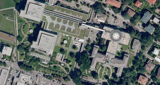 Das Krankenhausgelände in Meran (Quelle: Geobrowser Maps)