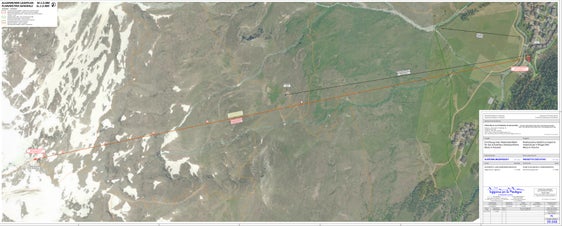 Le nuove teleferiche seguiranno lo stesso tracciato delle linee esistenti, mantenendo sostanzialmente la posizione attuale dei sostegni. Qui l'attuale teleferica del Rifugio Plan e il progetto. (Foto: ASP/Dipartimento Opere pubbliche)
