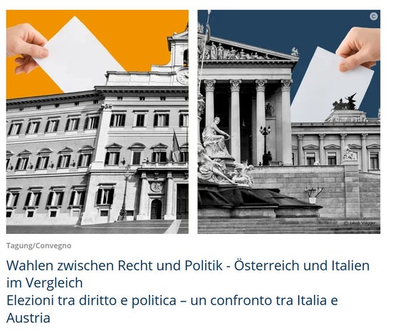 Am 18. Mai findet in Bozen die Tagung "Wahlen zwischen Recht und Politik – Österreich und Italien im Vergleich" statt. (Grafik: Universität Innsbruck )